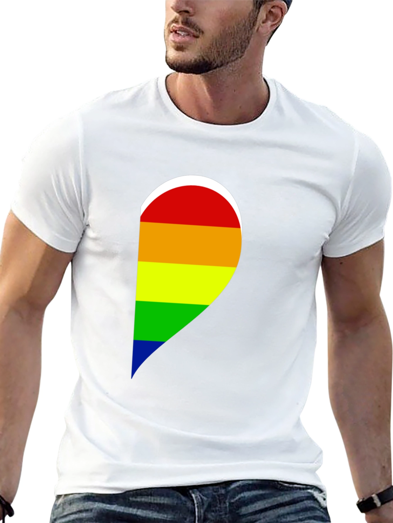 Pride Heart Graphic Black T-Shirt