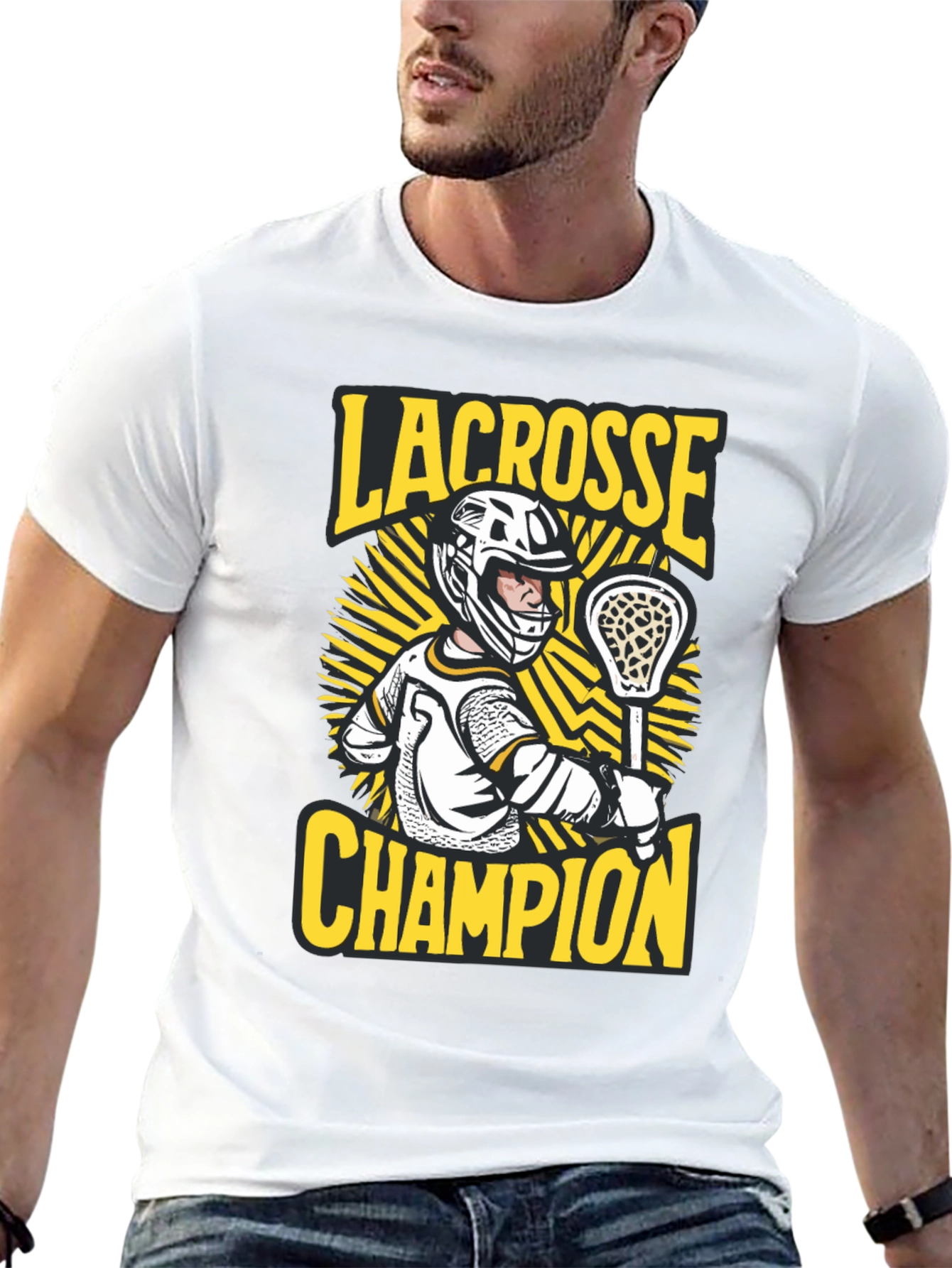 Lacrosse Champion Black Graphic Tee