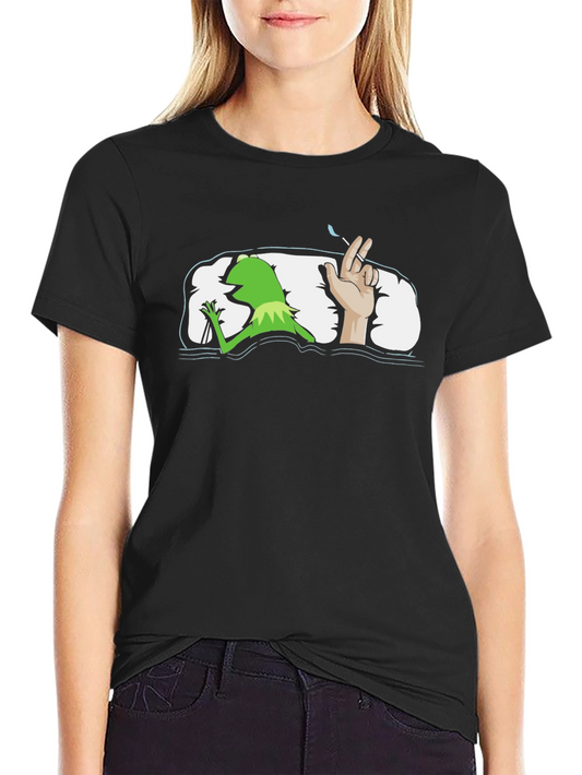 Kermit Smoking Funny Graphic T-Shirt