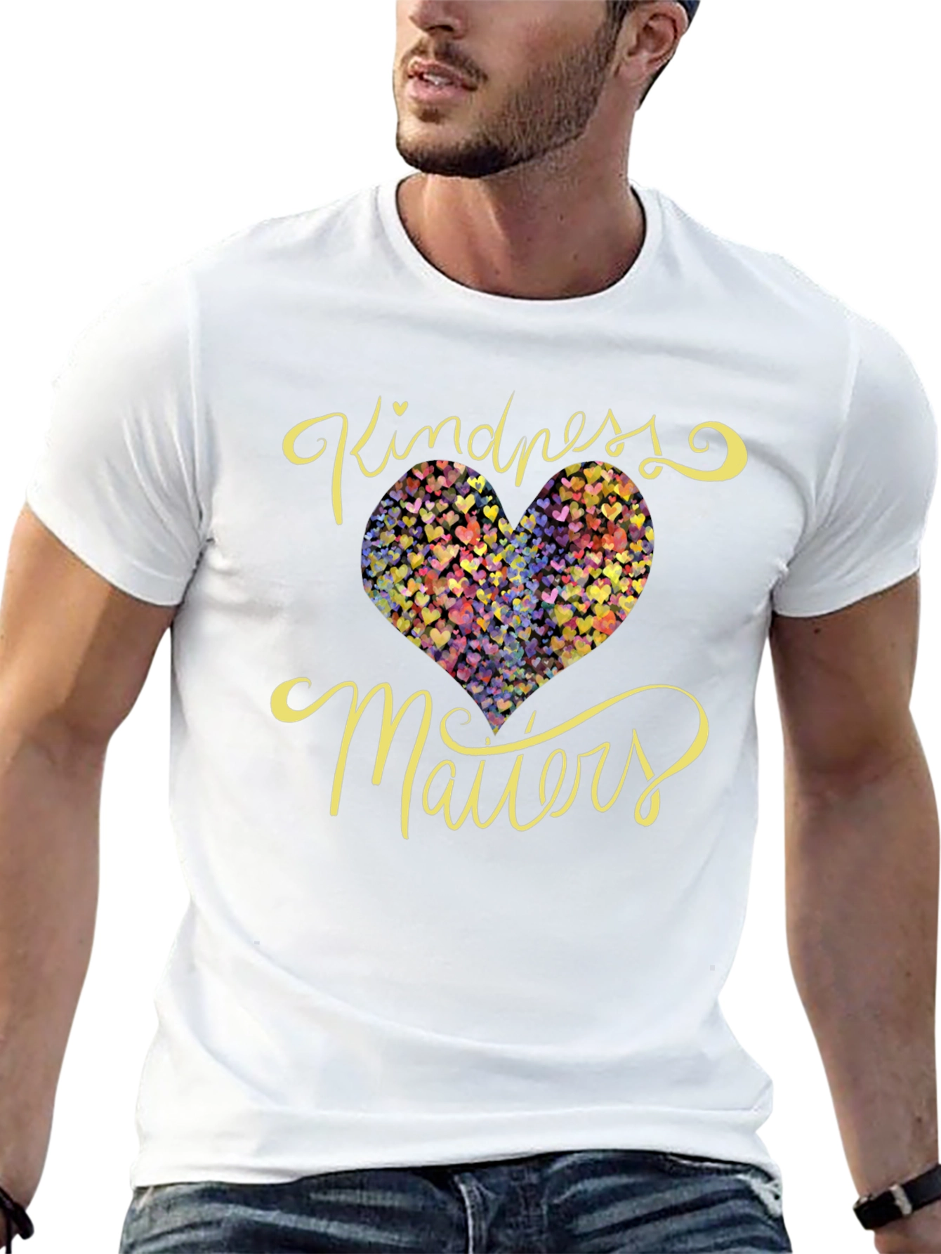 Kindness Matters Heart Graphic Black T-Shirt