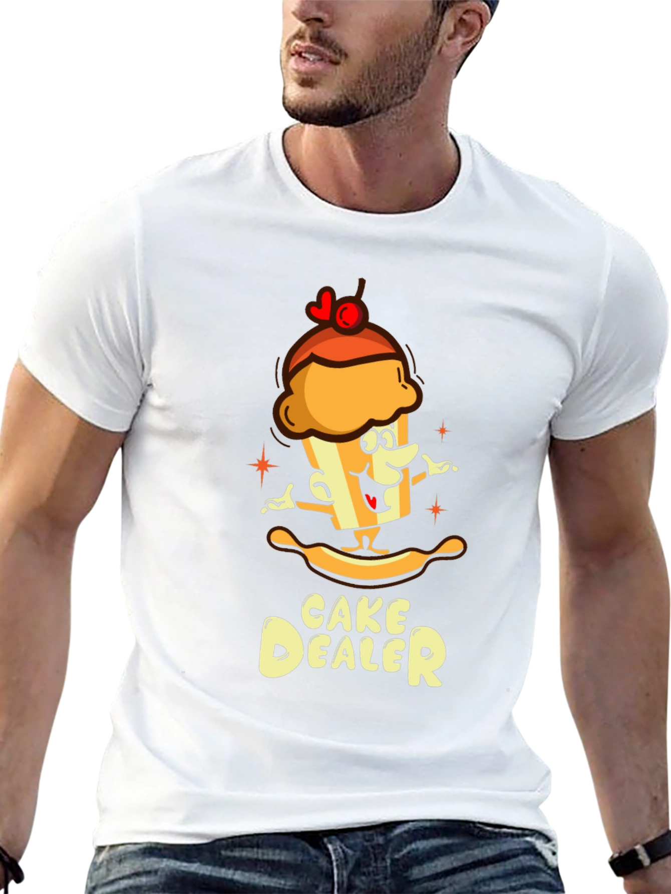Cake Dealer T-Shirt Funny Cartoon Graphic Tee