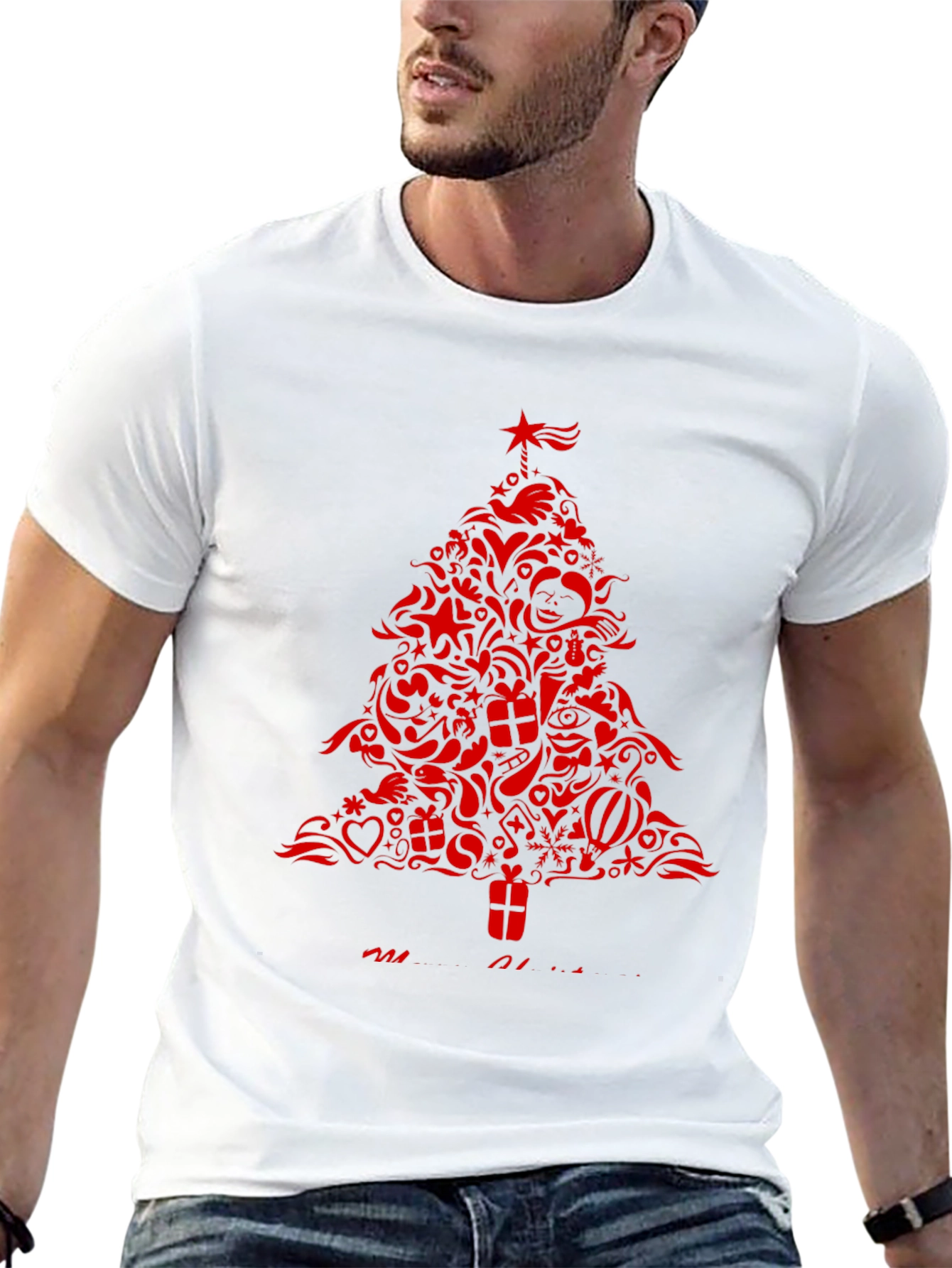 Festive Christmas Tree Graphic Tee - Holiday Style