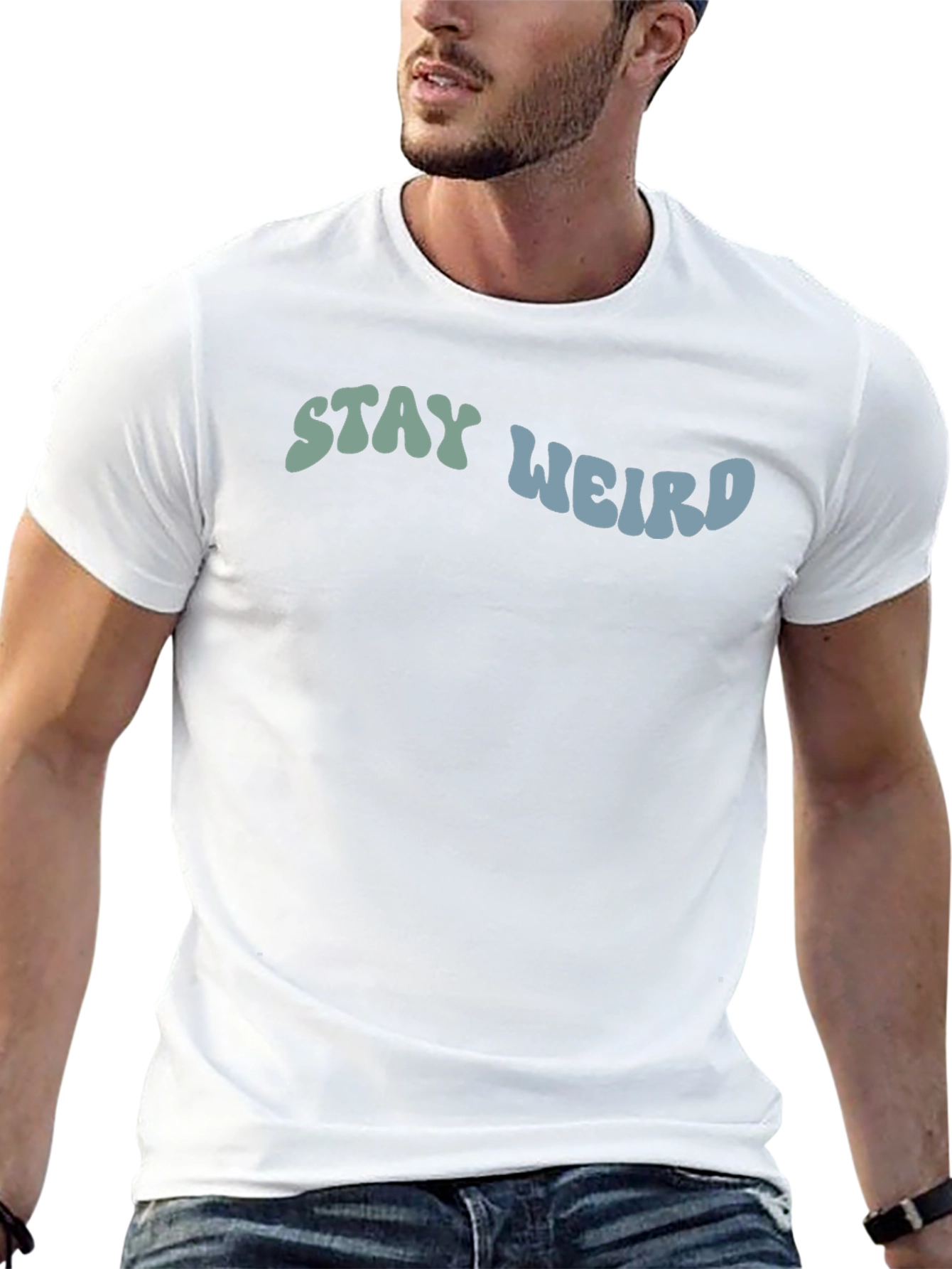 Stay Weird Graphic Tee - Black Cotton T-Shirt