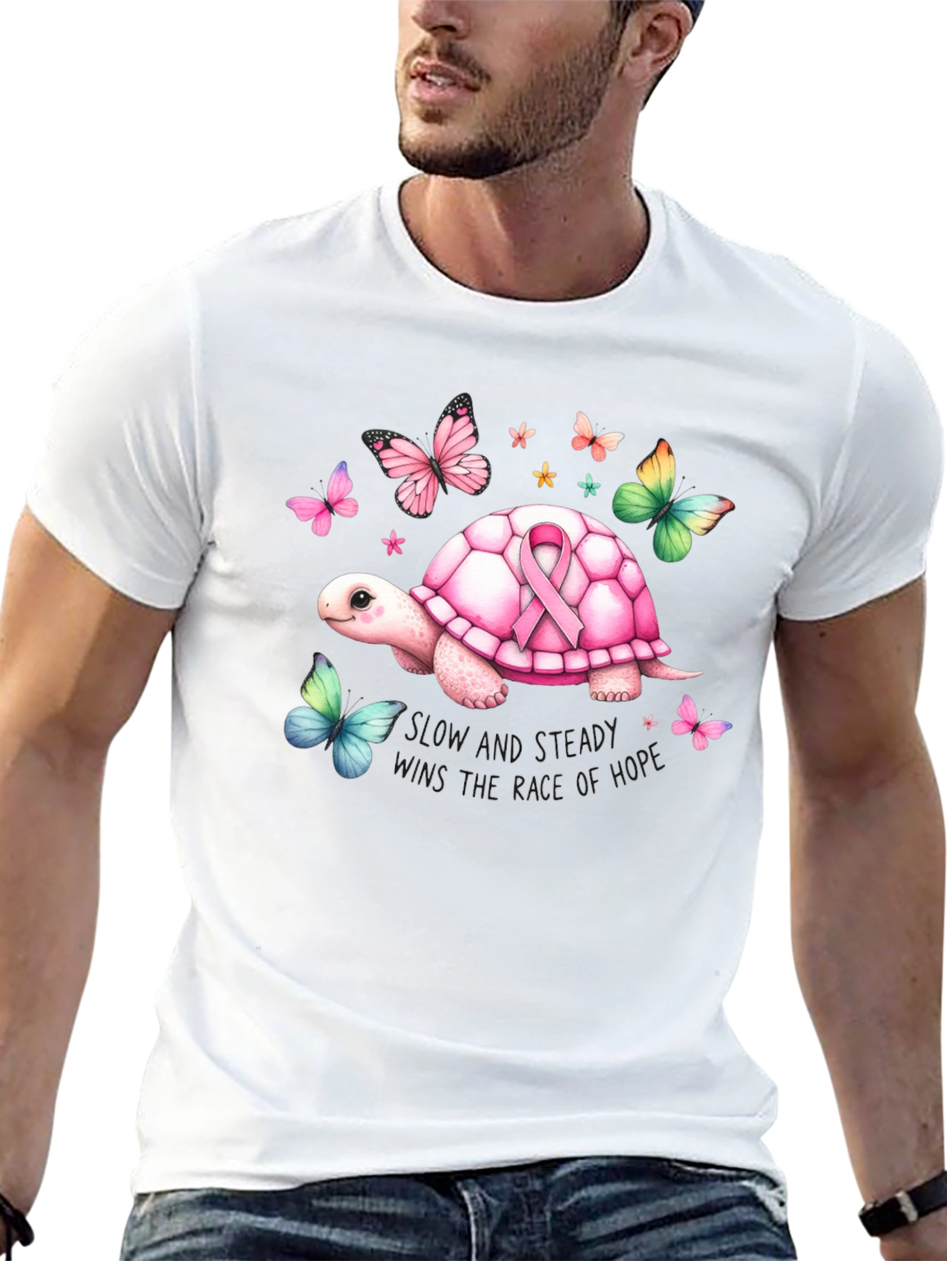 Turtle Cancer Awareness Ribbon T-Shirt