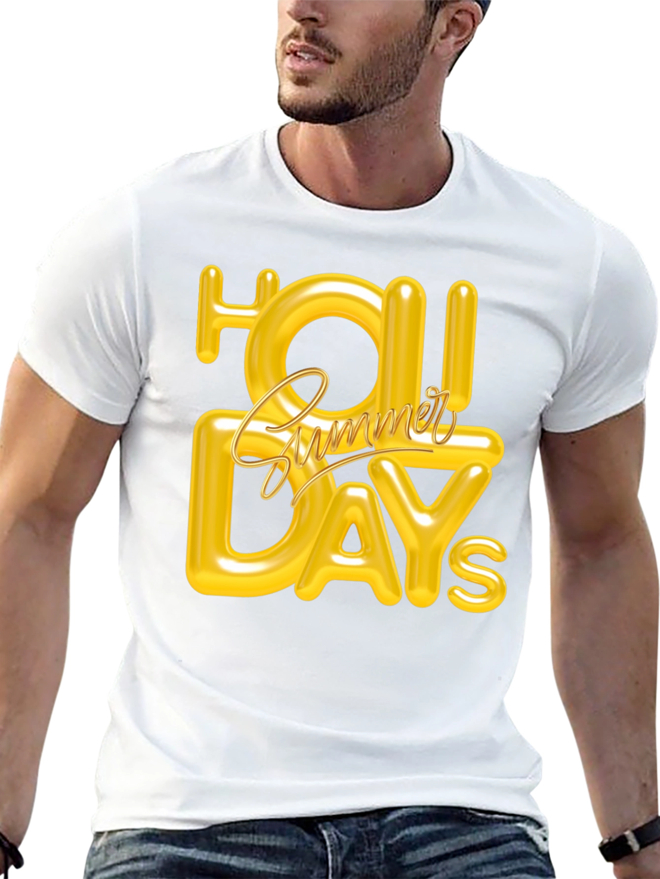 Summer Holiday Graphic Tee - Black
