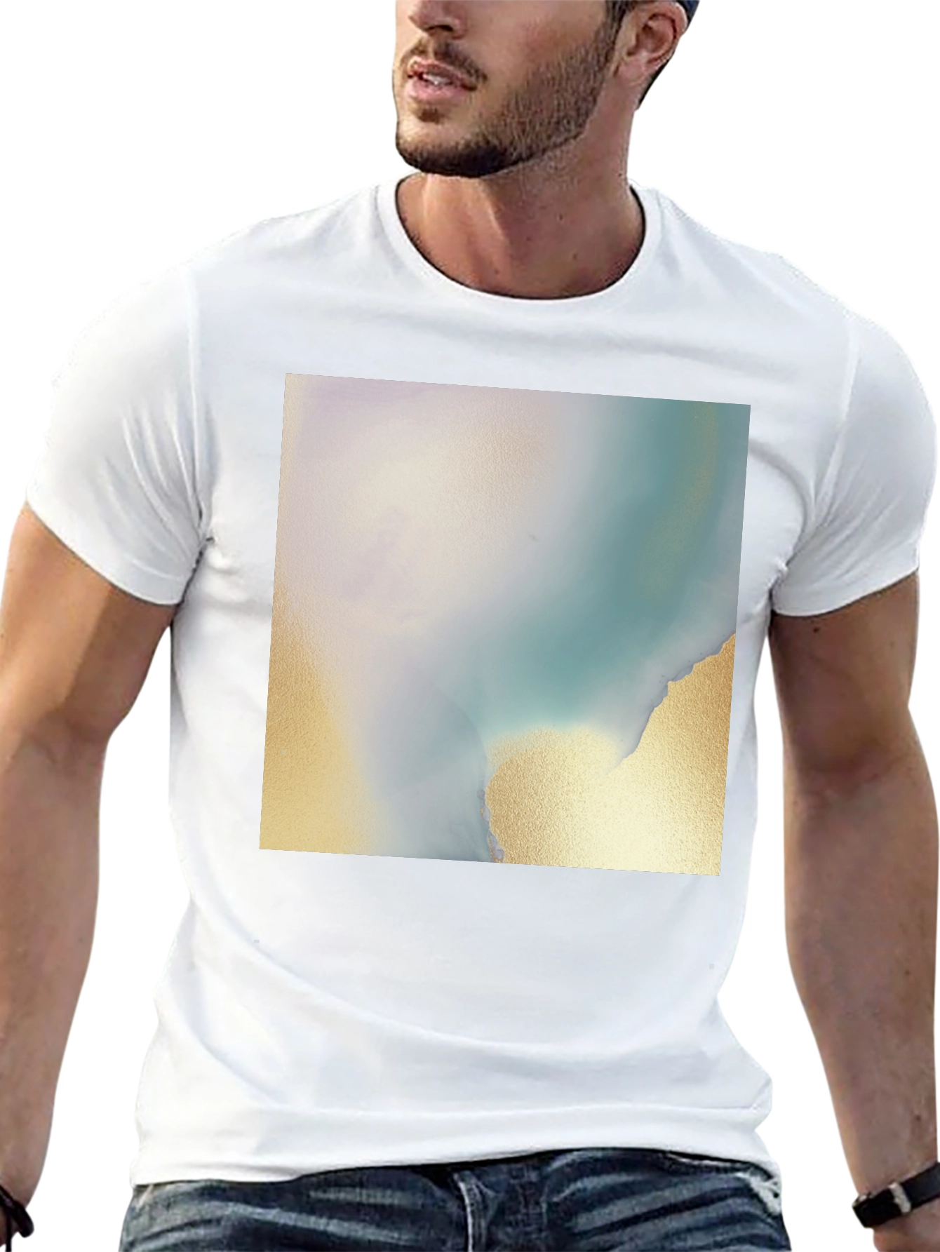 Abstract Art Tee - Soft Black Cotton Blend