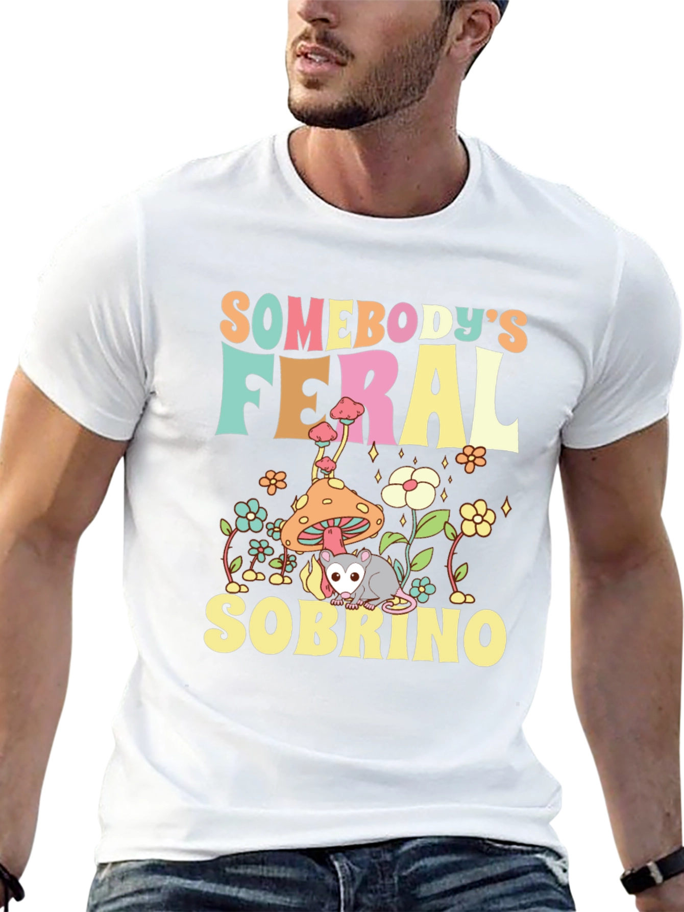 Feral Sobrino Graphic Tee - Unique Possum Design