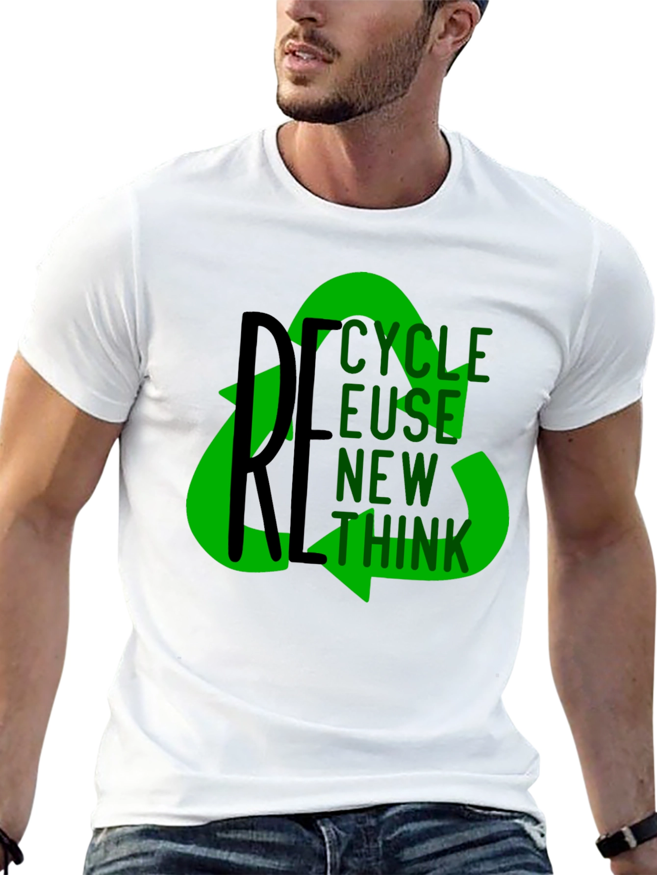 Eco-Friendly Graphic Tee: Recycle Reuse Rethink