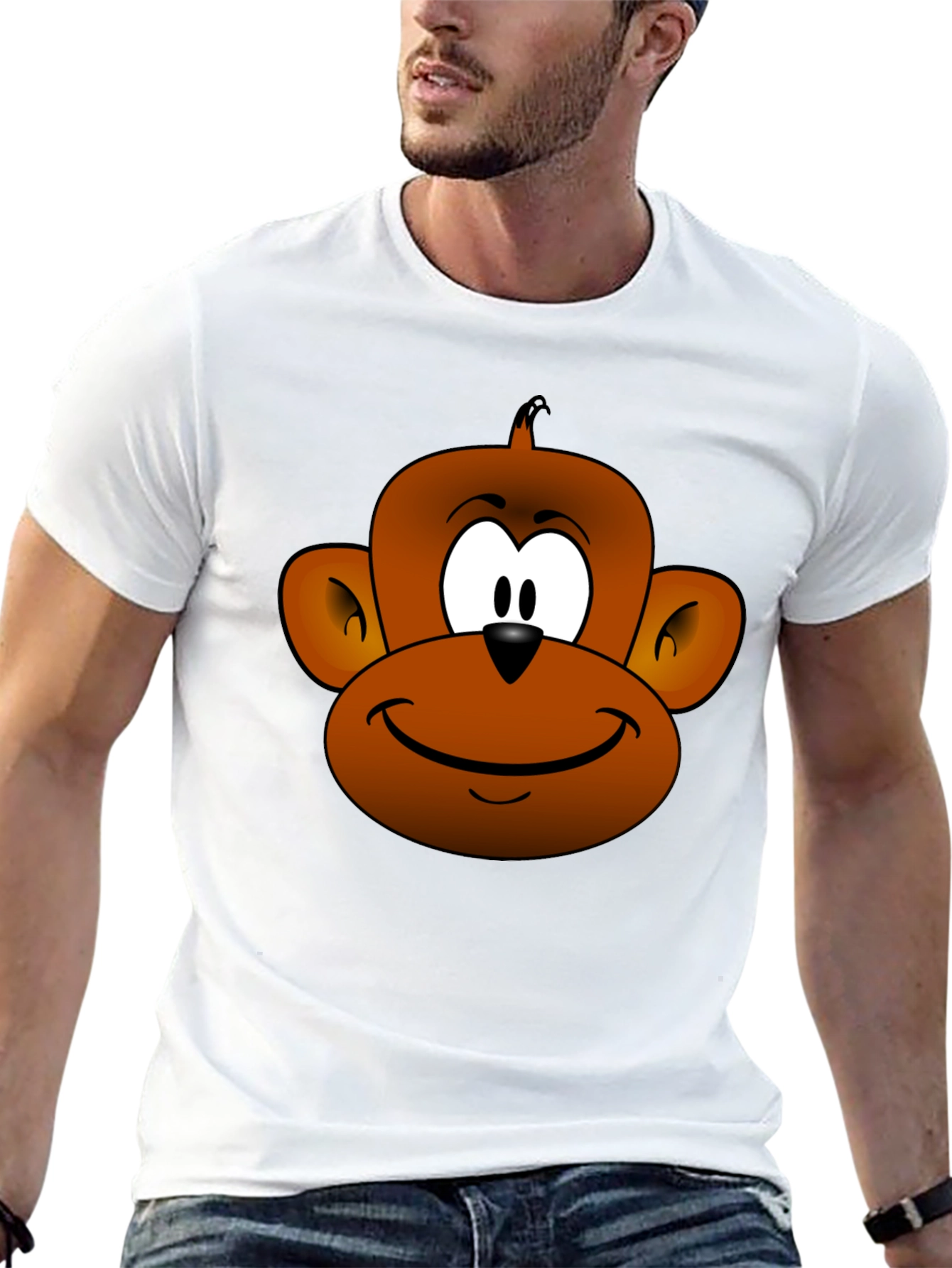 Funny Monkey Face Graphic T-Shirt