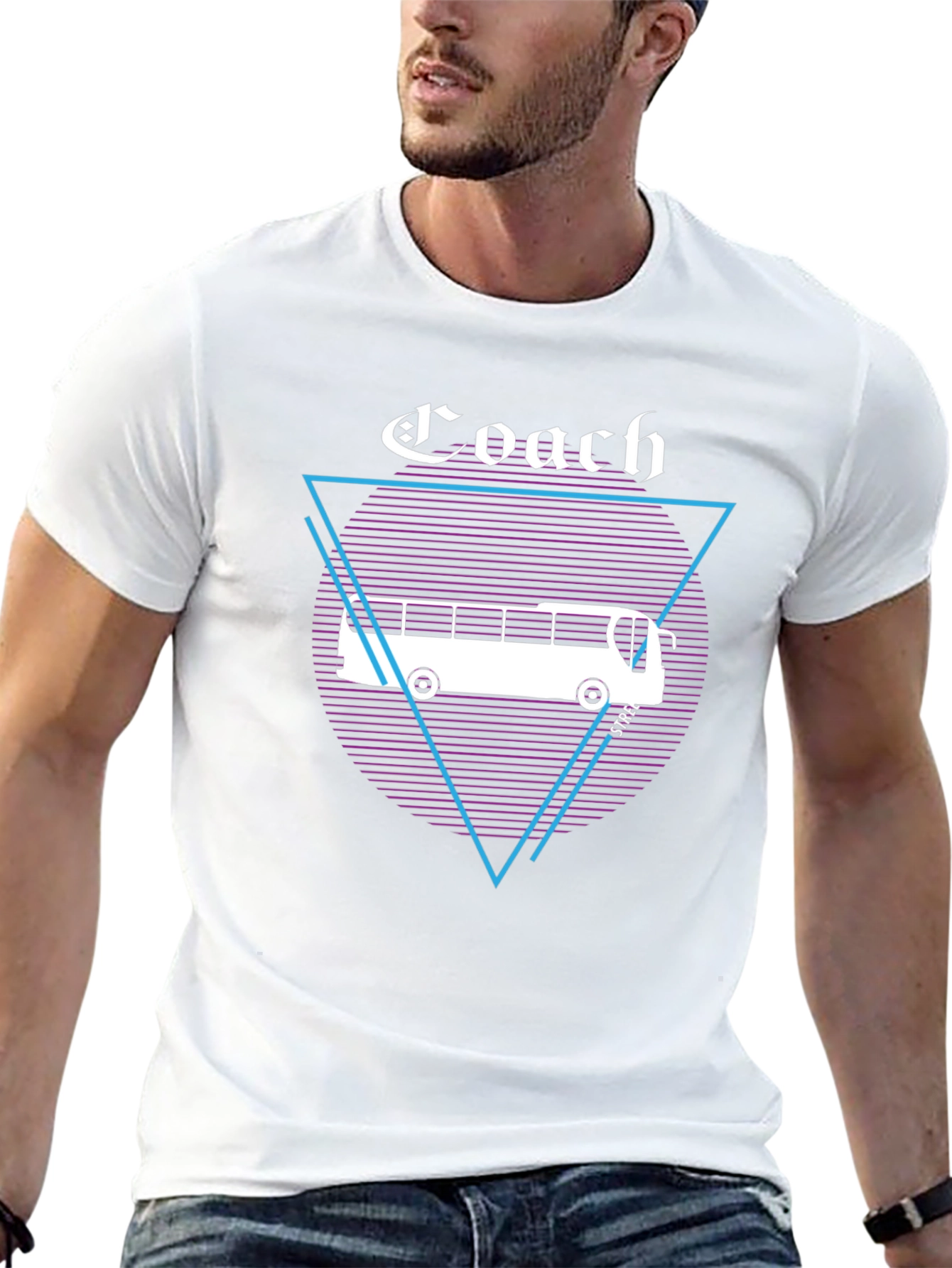 Coach Graphic T-Shirt - Retro Bus Design