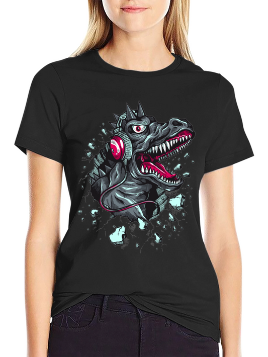 Godzilla Headphone T-Shirt - Black Cotton Tee