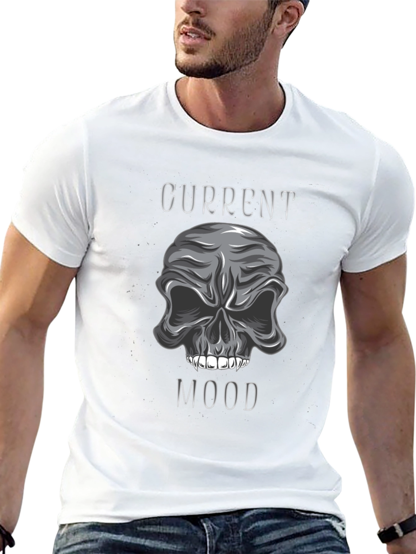 Current Mood Skull Graphic Tee - Mens Black T-Shirt