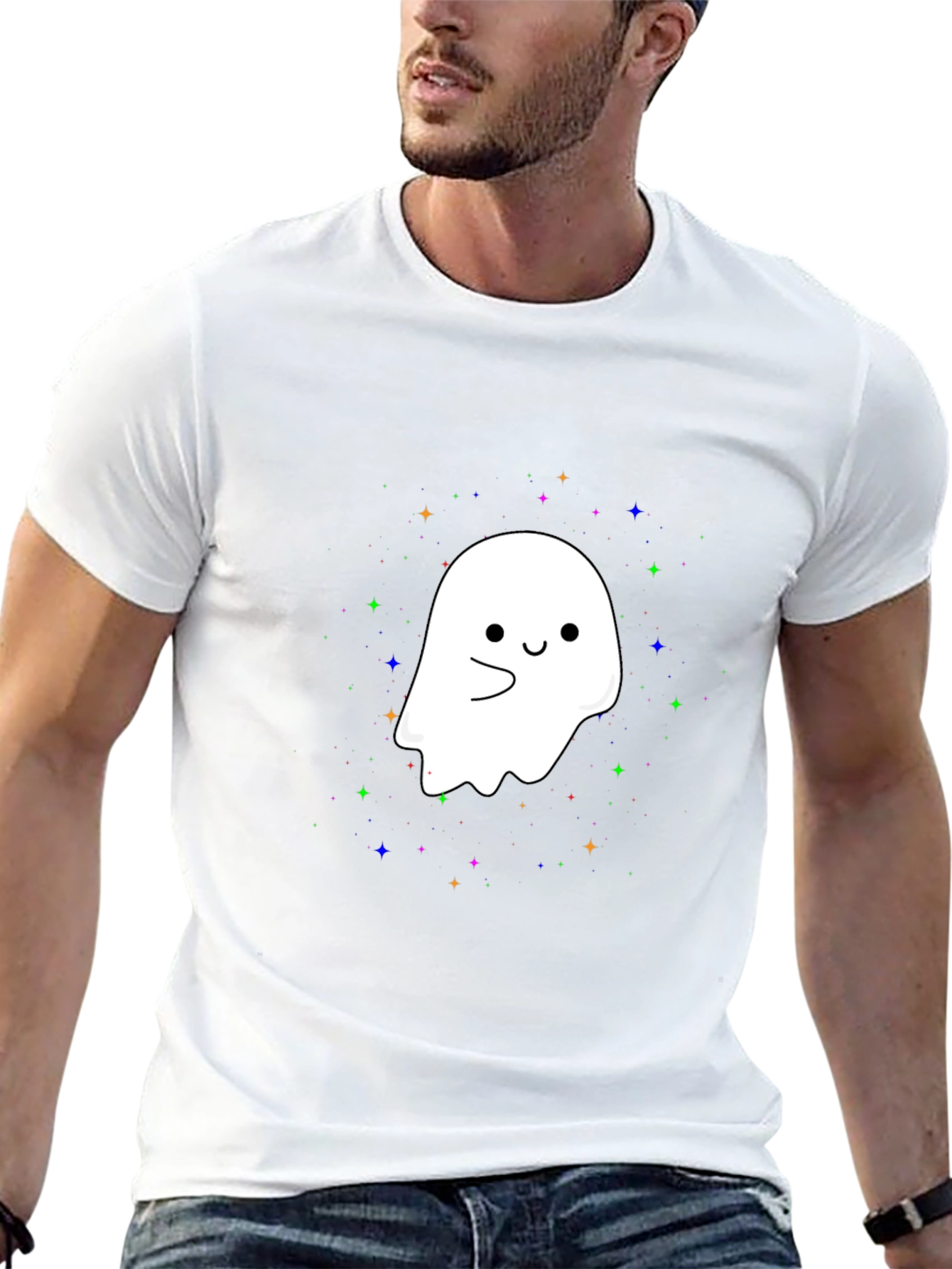 Cute Ghost Graphic Tee - Halloween Spooky Season T-Shirt
