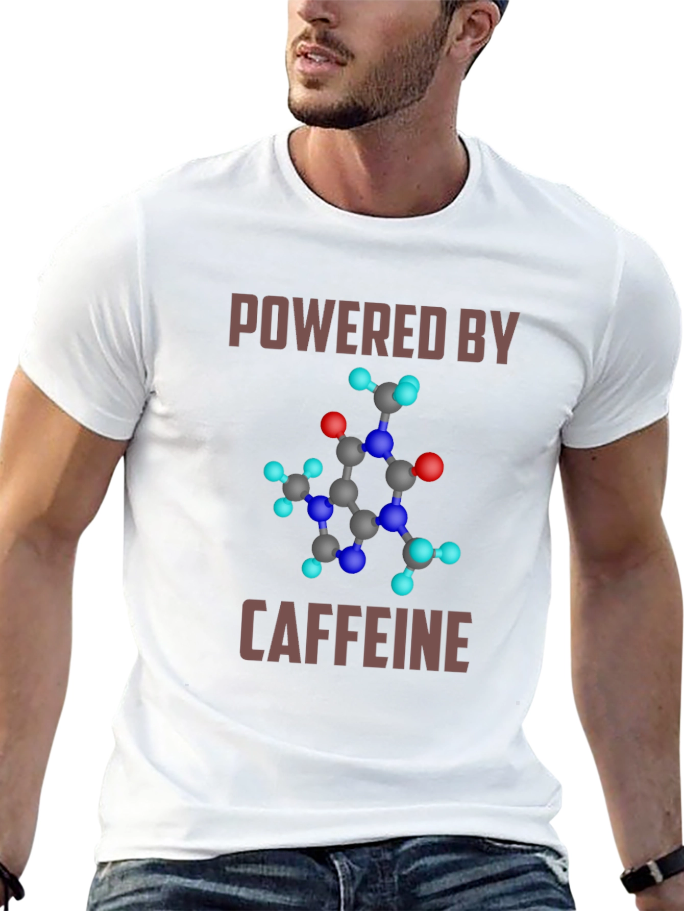 Powered by Caffeine Molecule Graphic T-Shirt