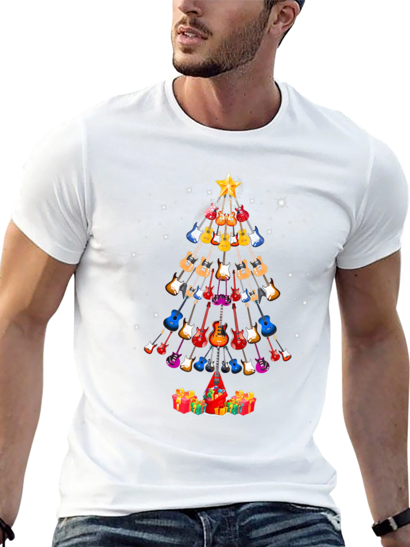 Guitar Christmas Tree T-Shirt - Holiday Music Tee