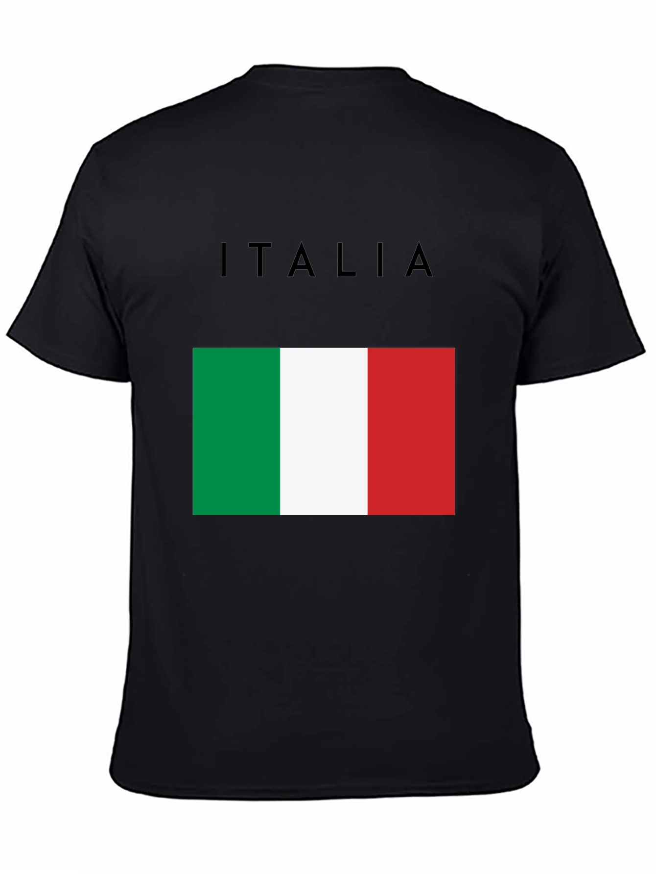 Italy Flag Graphic T-Shirt - Black Casual Tee