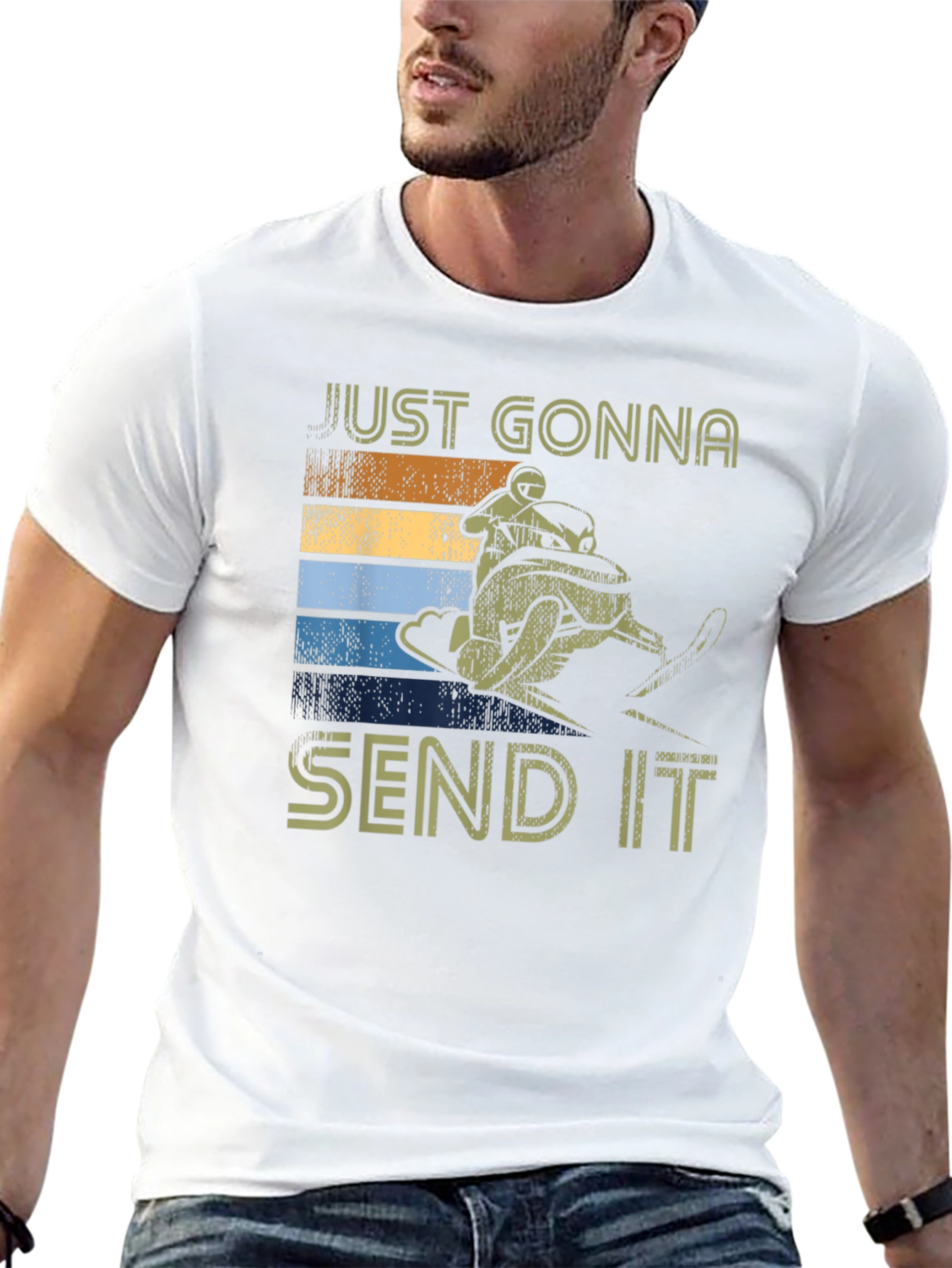 Just Gonna Send It T-Shirt - Snowmobile Retro Design