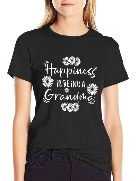 Happiness is Being a Grandma Black T-Shirt
