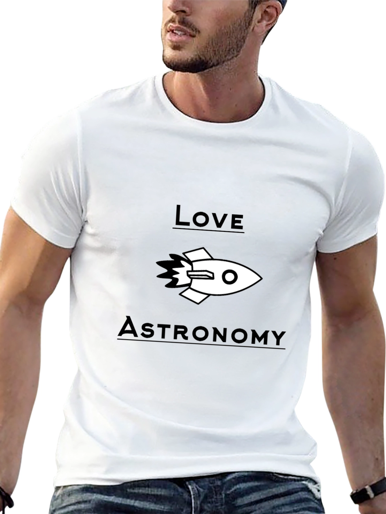 Love Astronomy Black Graphic T-Shirt