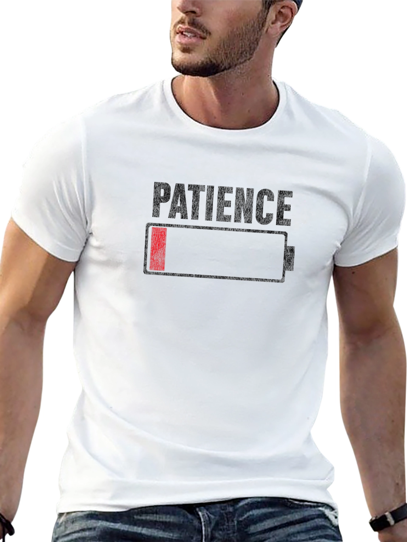 Patience Low Battery Black Graphic Tee