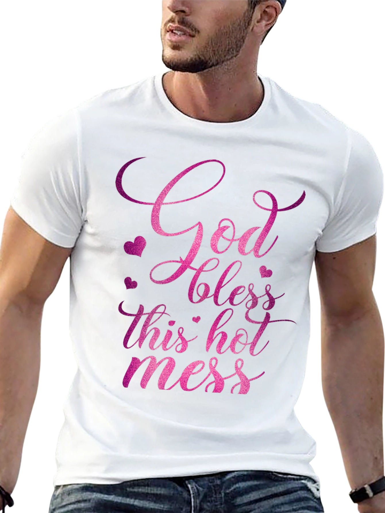God Bless This Hot Mess Graphic Tee - Black