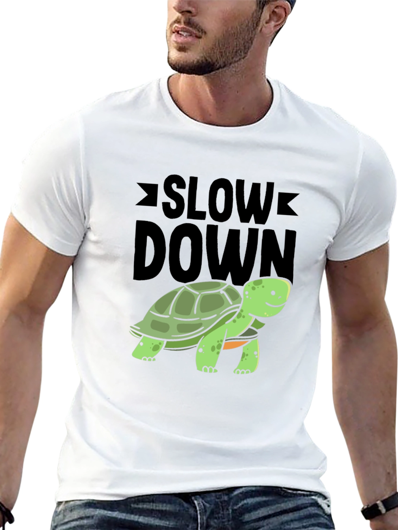 Slow Down Turtle Graphic Tee - Relaxed Fit