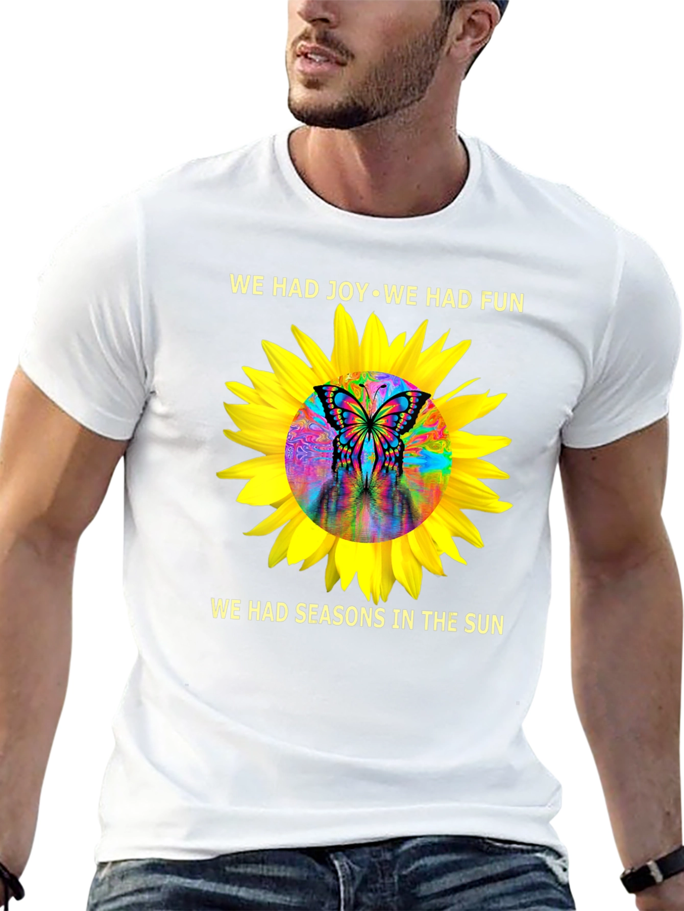 Joy & Fun Sunflower Butterfly Graphic Tee