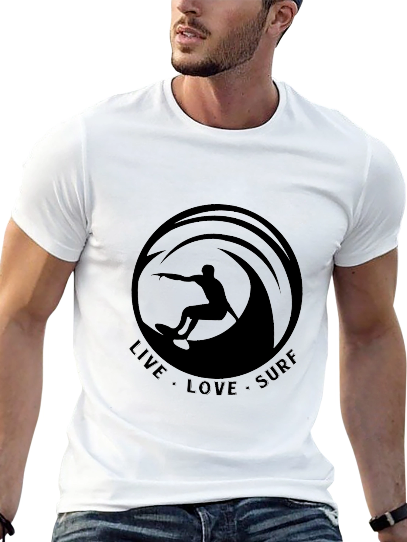 Live Love Surf Black Graphic Tee