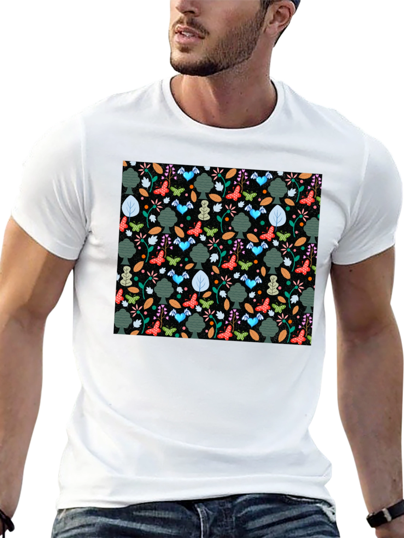 Natures Whimsy Tee - Butterfly & Tree Print