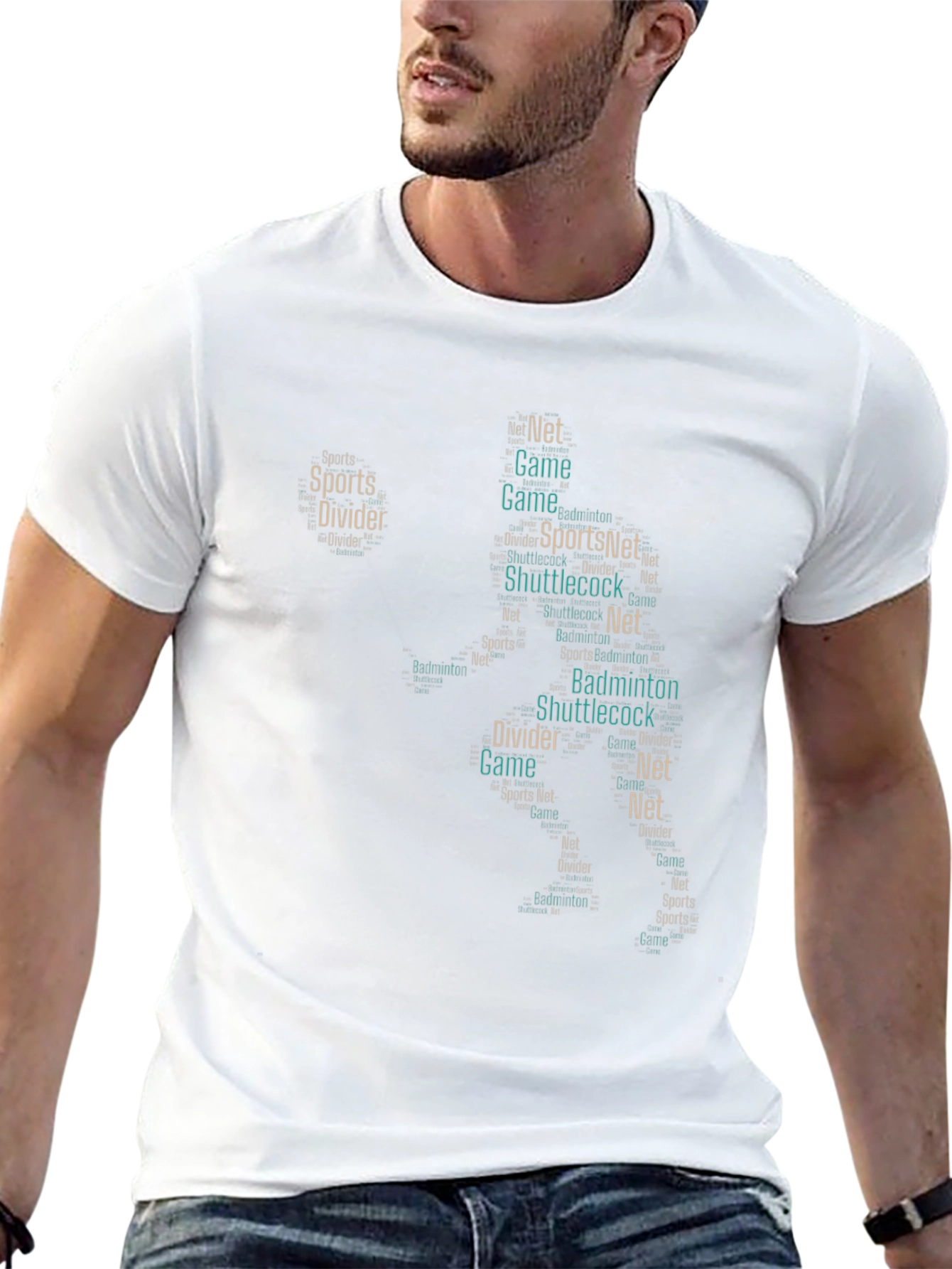 Badminton Word Art T-Shirt