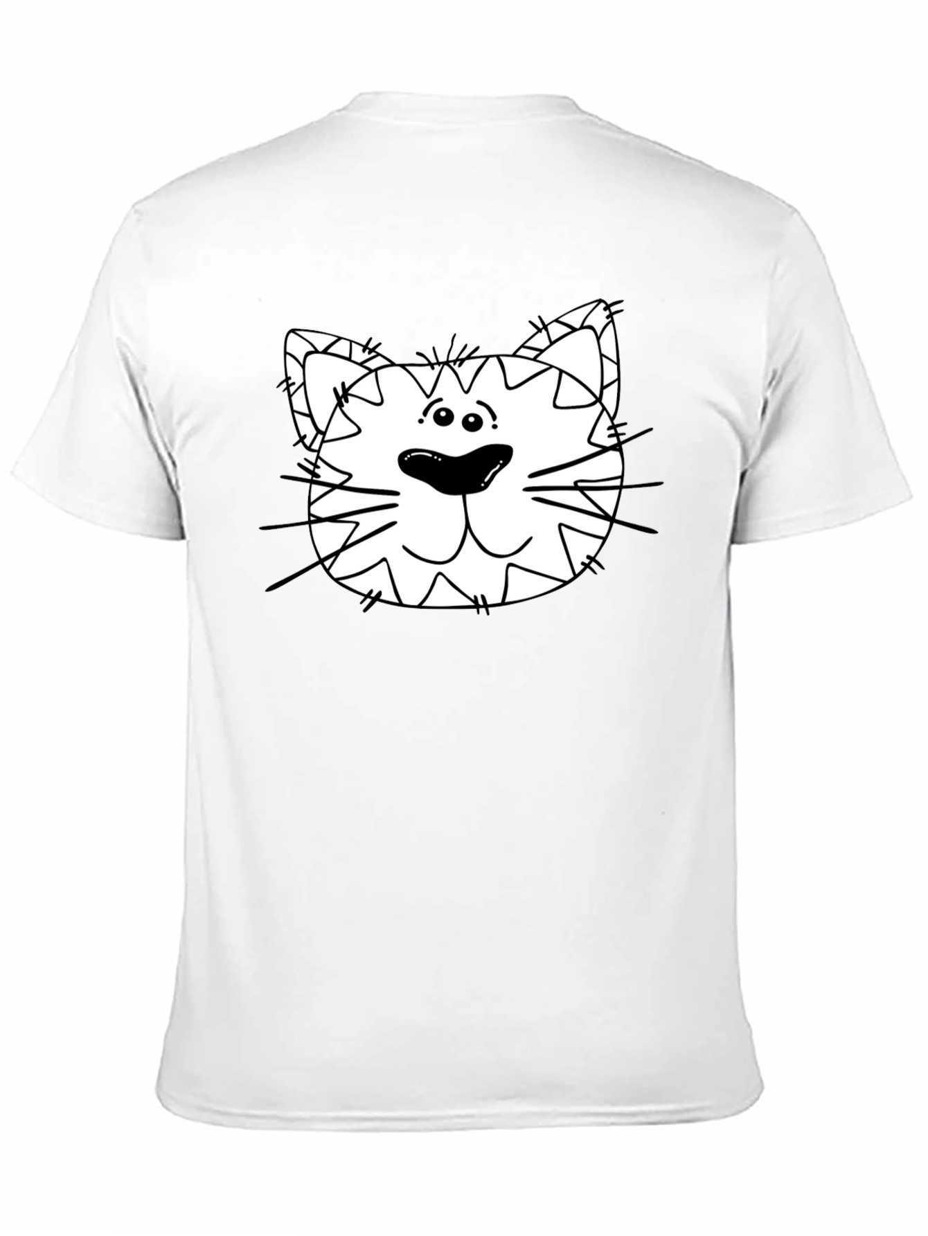 Cat Face Graphic Black T-Shirt - Mens Fashion