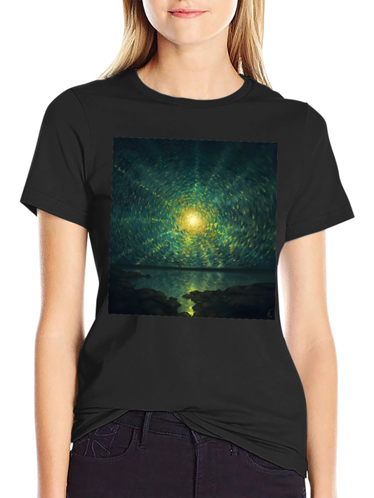 Abstract Starry Night T-Shirt - Black
