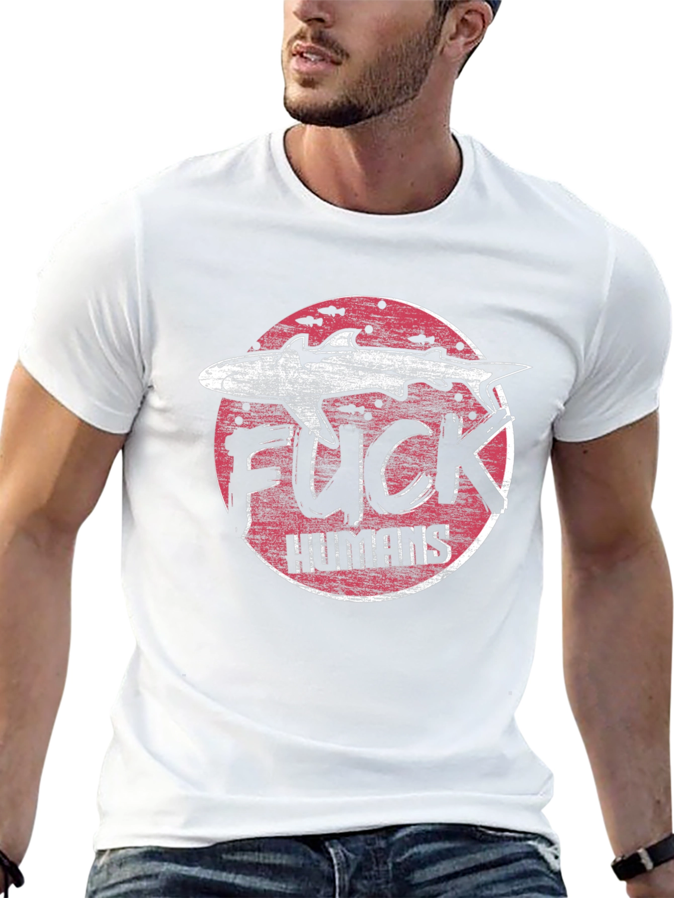 Shark Graphic T-Shirt - Anti-Human Design