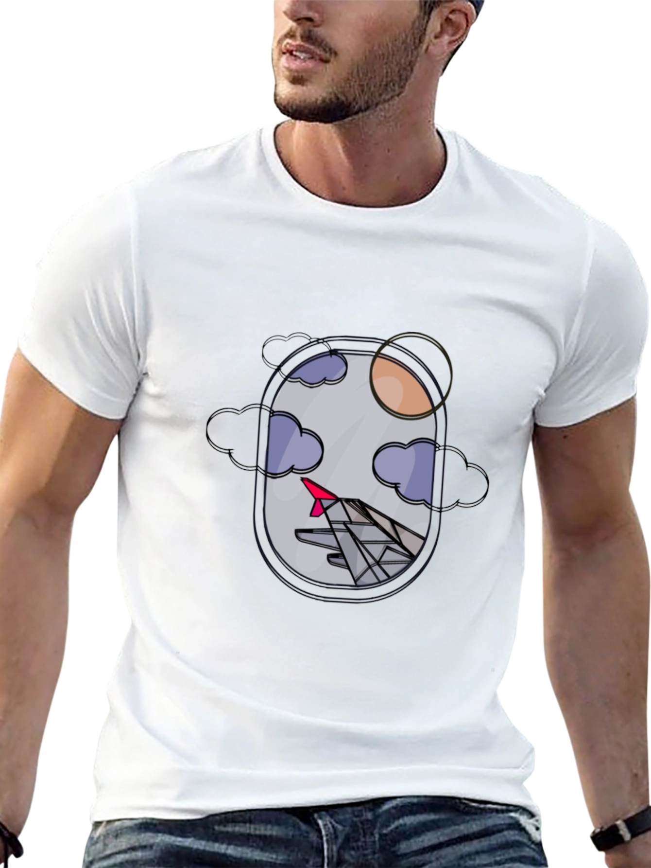 Airplane Window View Graphic T-Shirt
