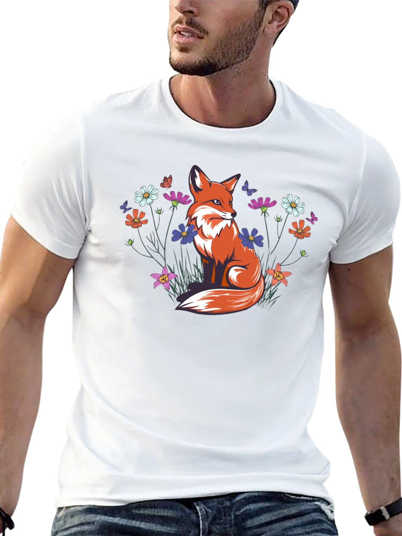 Fox & Floral T-Shirt - Nature Lovers Tee