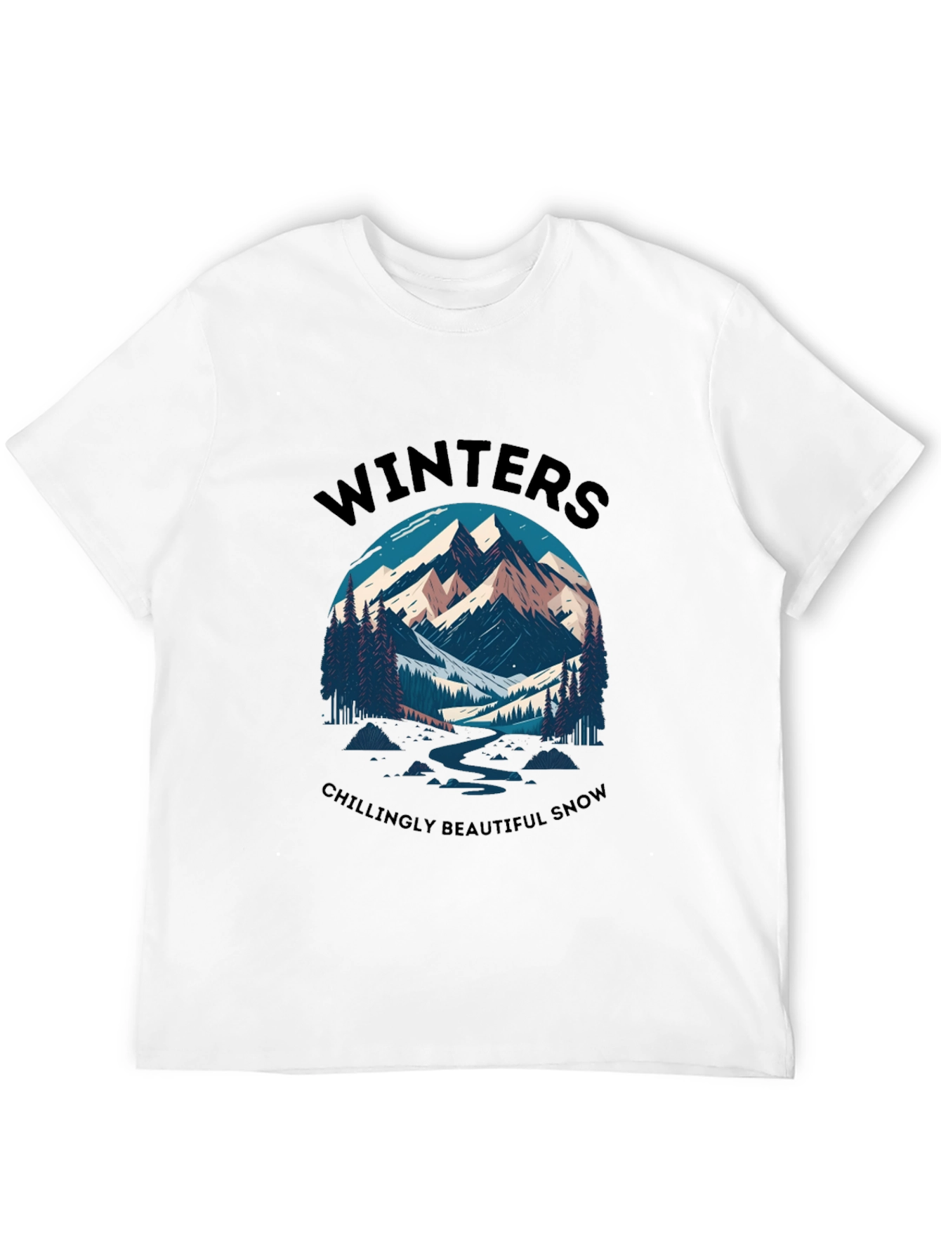 Winter Mountain Scene Graphic Tee