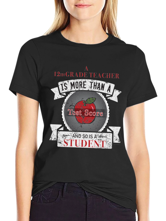 12th Grade Teacher Student Apple Graphic T-Shirt
