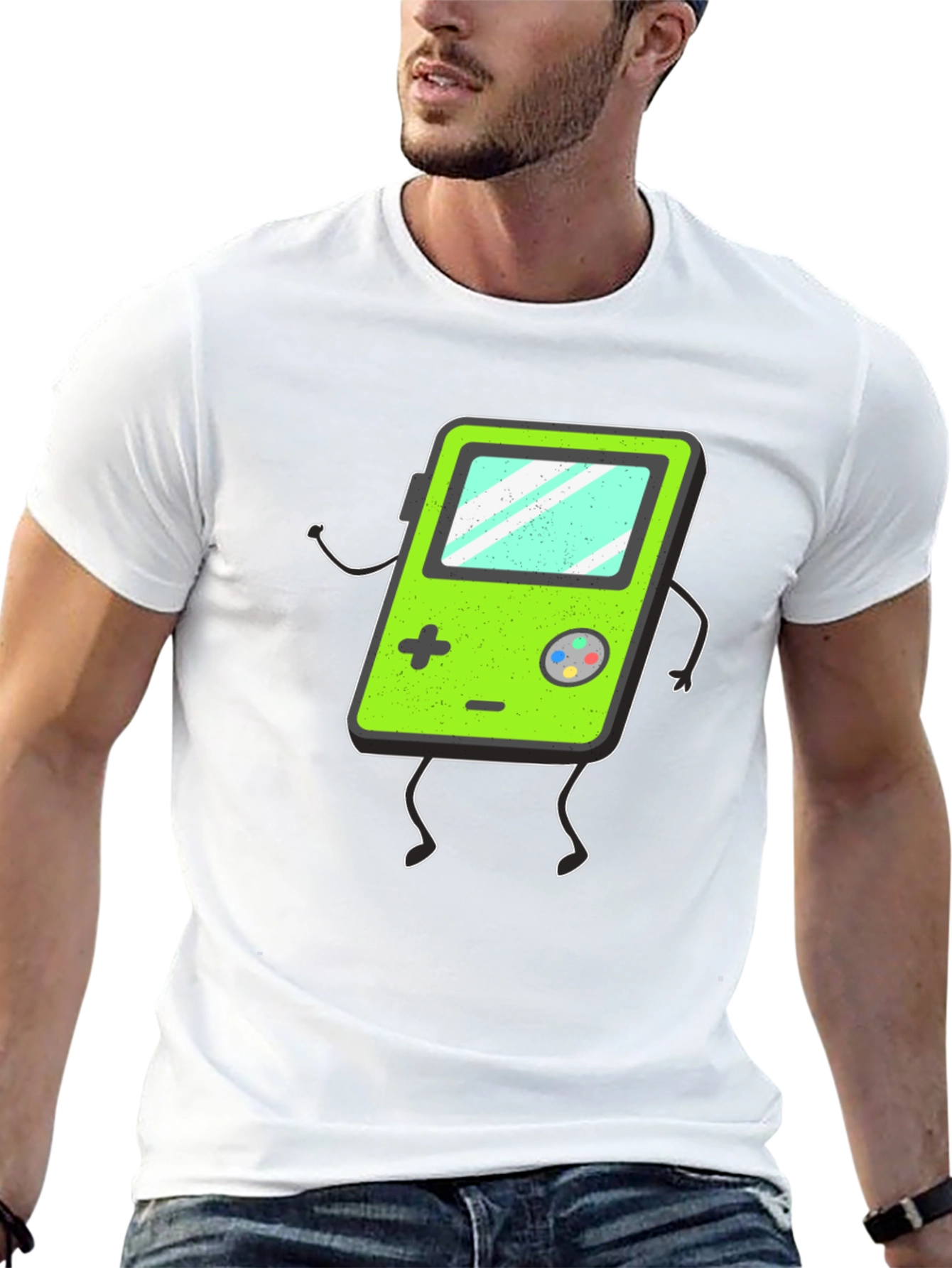 Retro Game Console Graphic Tee - Black T-Shirt
