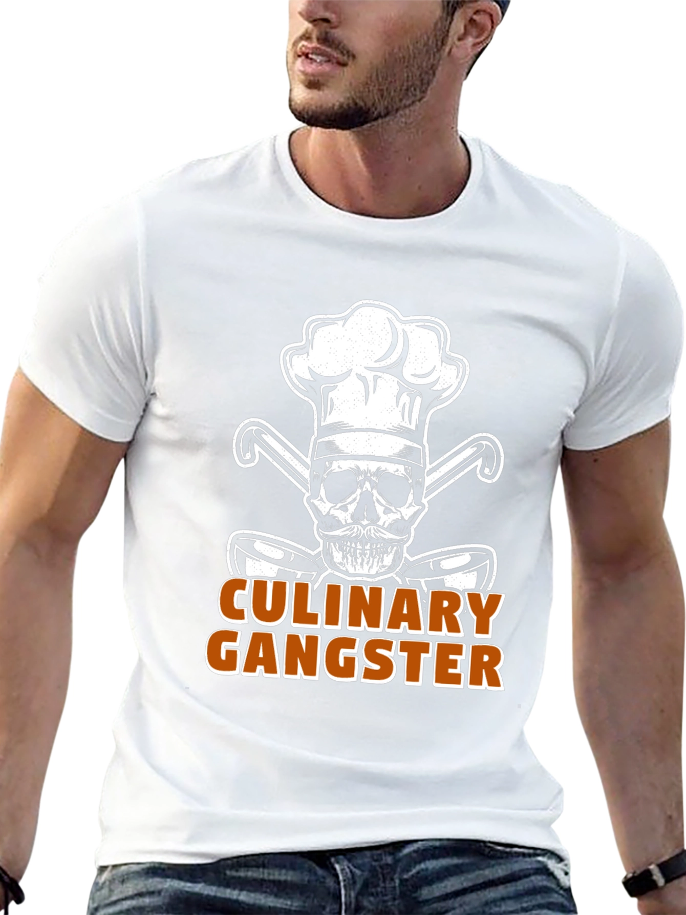Culinary Gangster Chef Skull Graphic T-Shirt