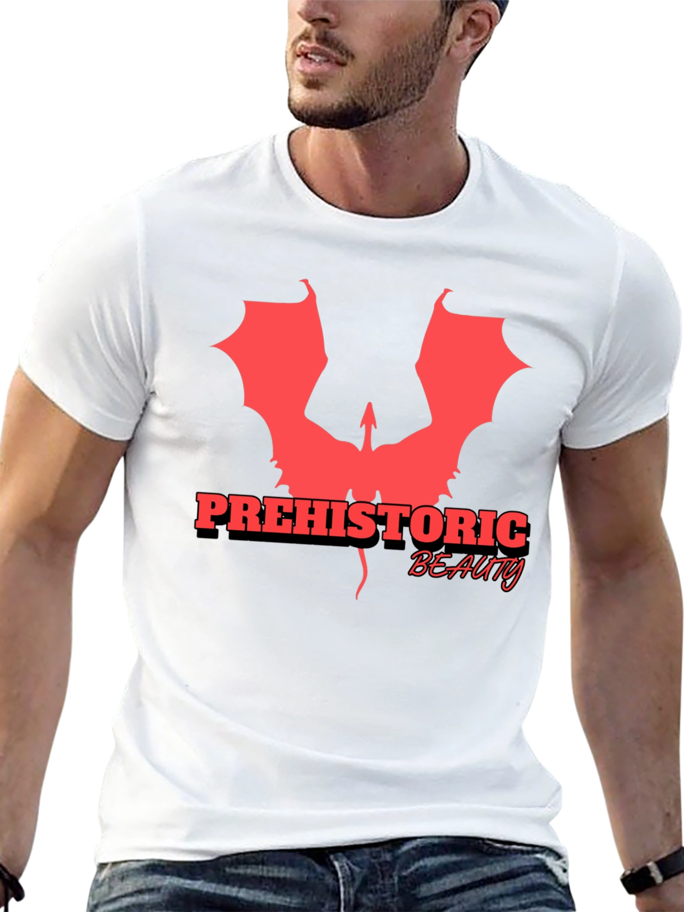 Prehistoric Beauty Graphic Tee - Black Cotton T-Shirt