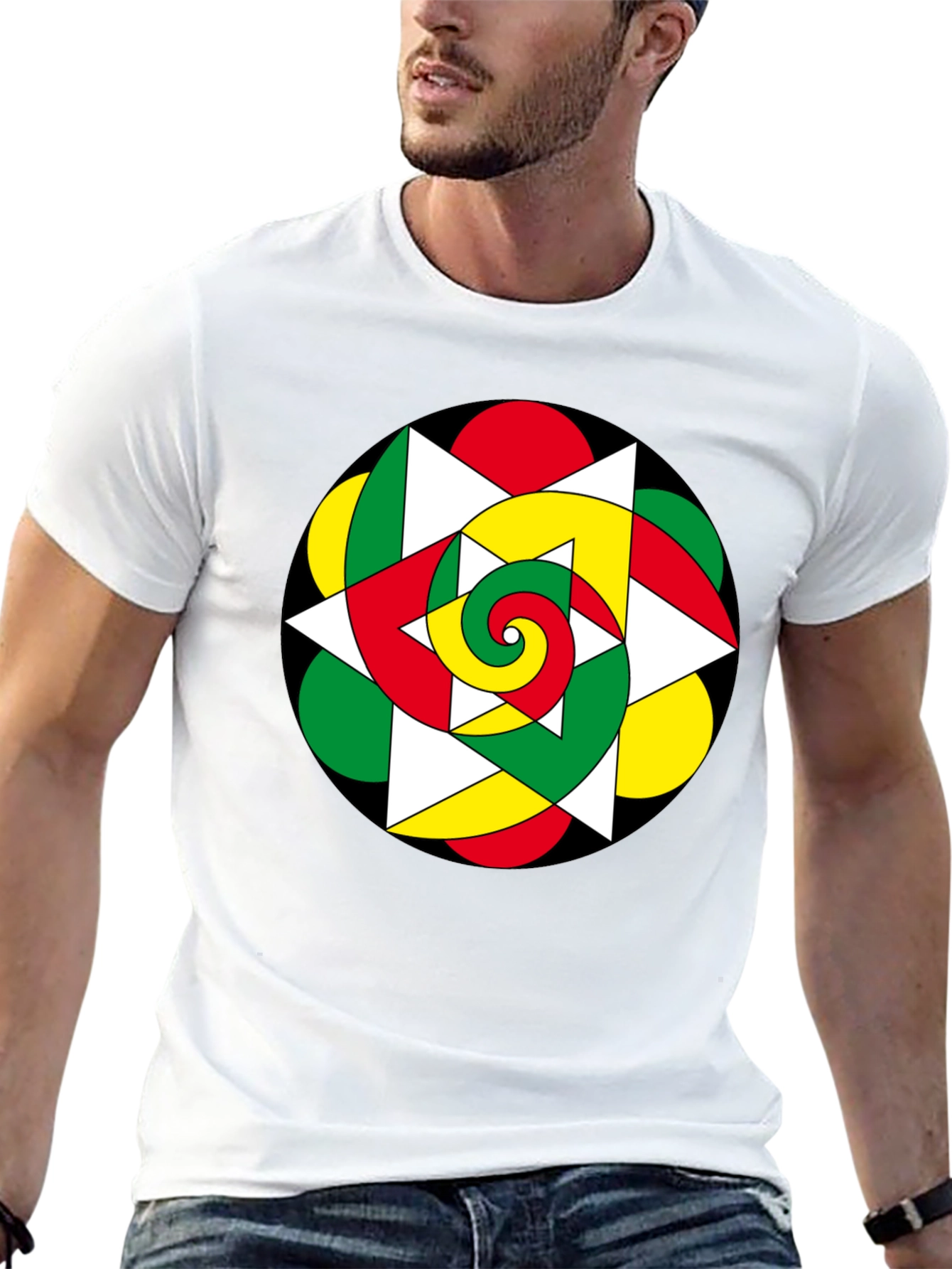 Abstract Geometric Spiral T-Shirt