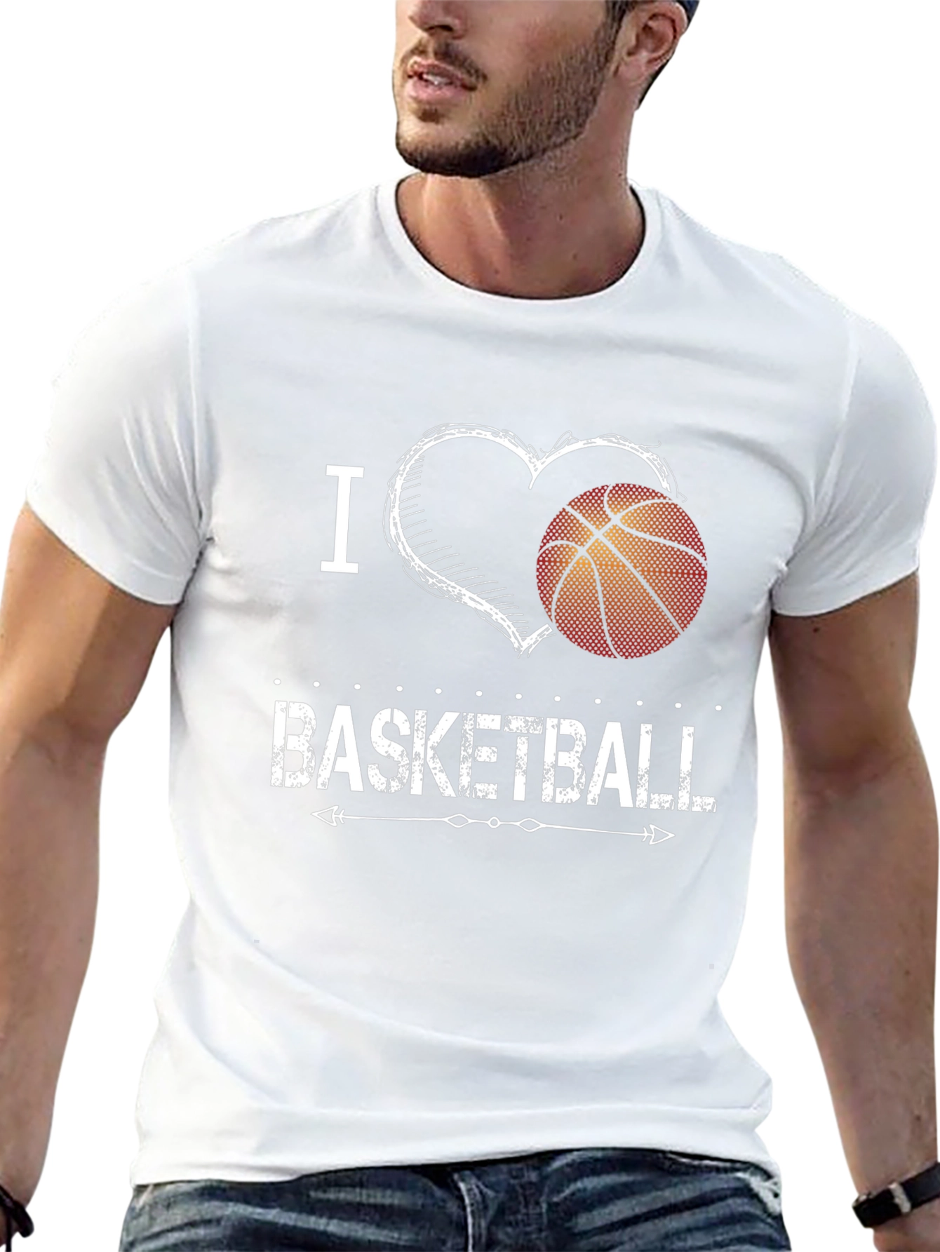 I Heart Basketball Black Graphic Tee