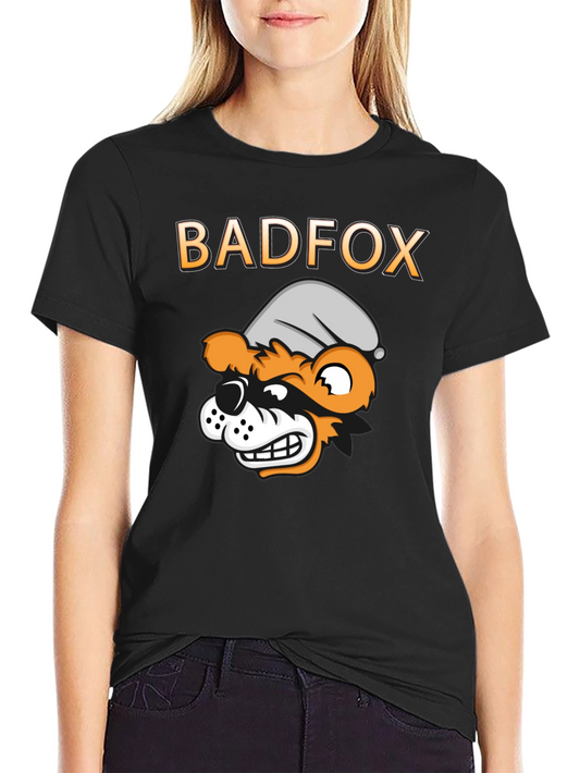 Bad Fox Cartoon Graphic Print T-Shirt