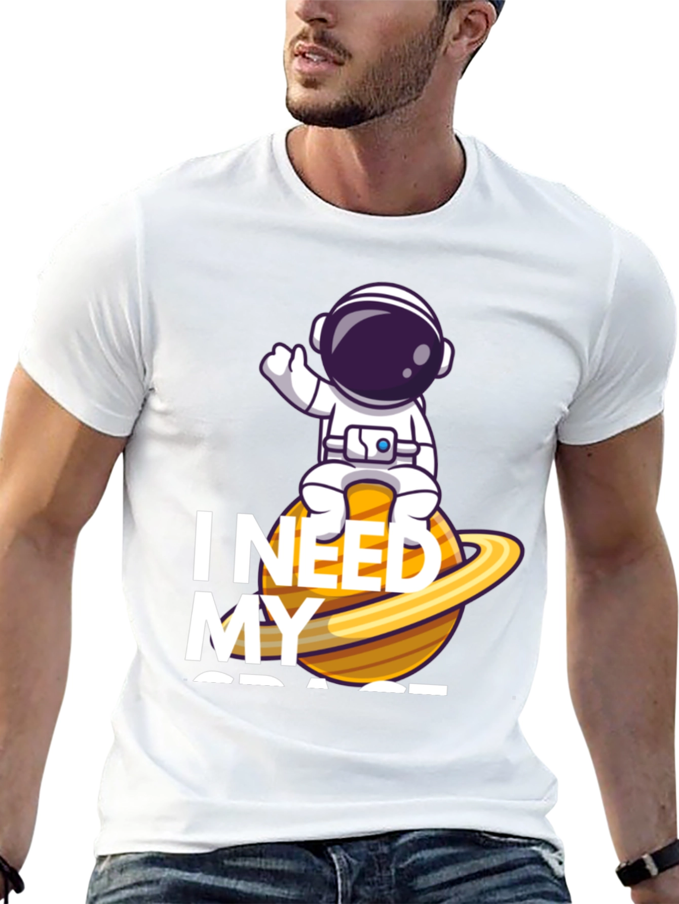 I Need My Space T-Shirt - Astronaut on Planet
