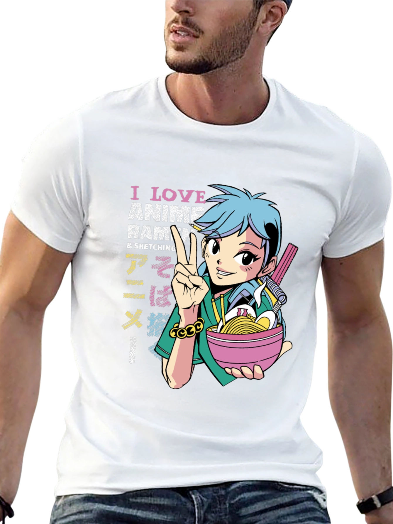 Anime Ramen Sketching T-Shirt