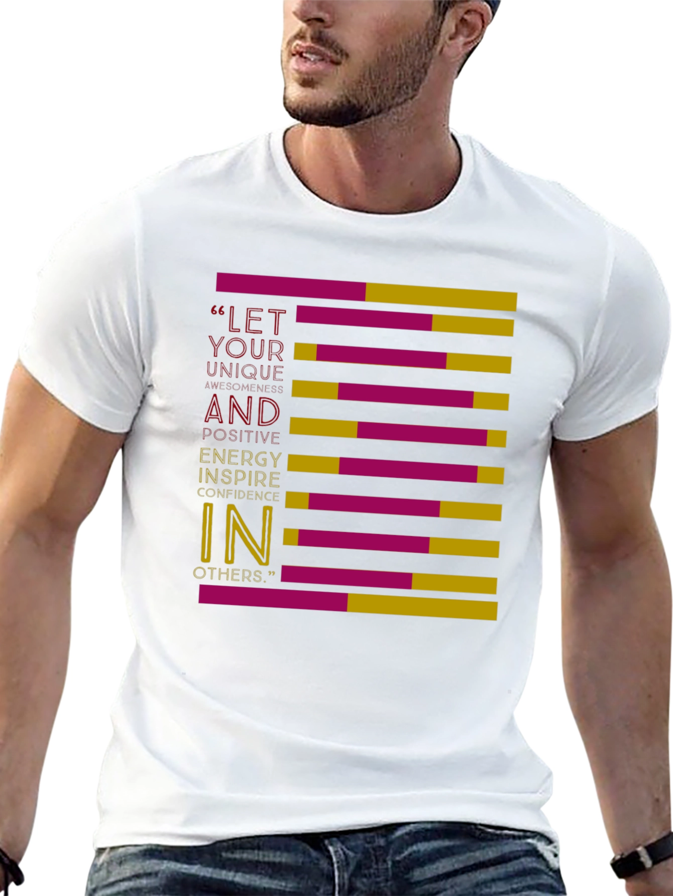 Motivational Graphic Print Crew Neck T-Shirt