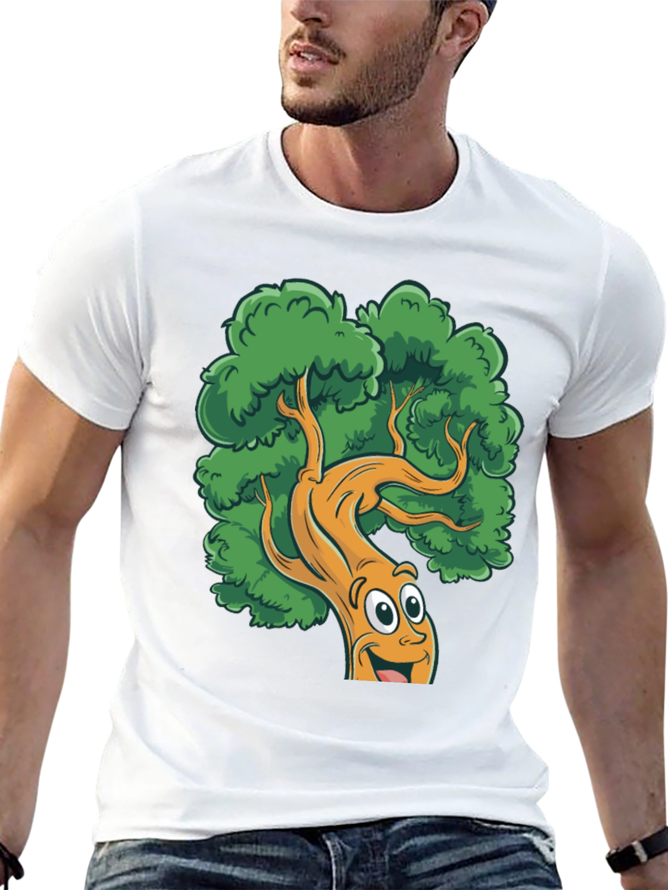 Cartoon Tree Black T-Shirt