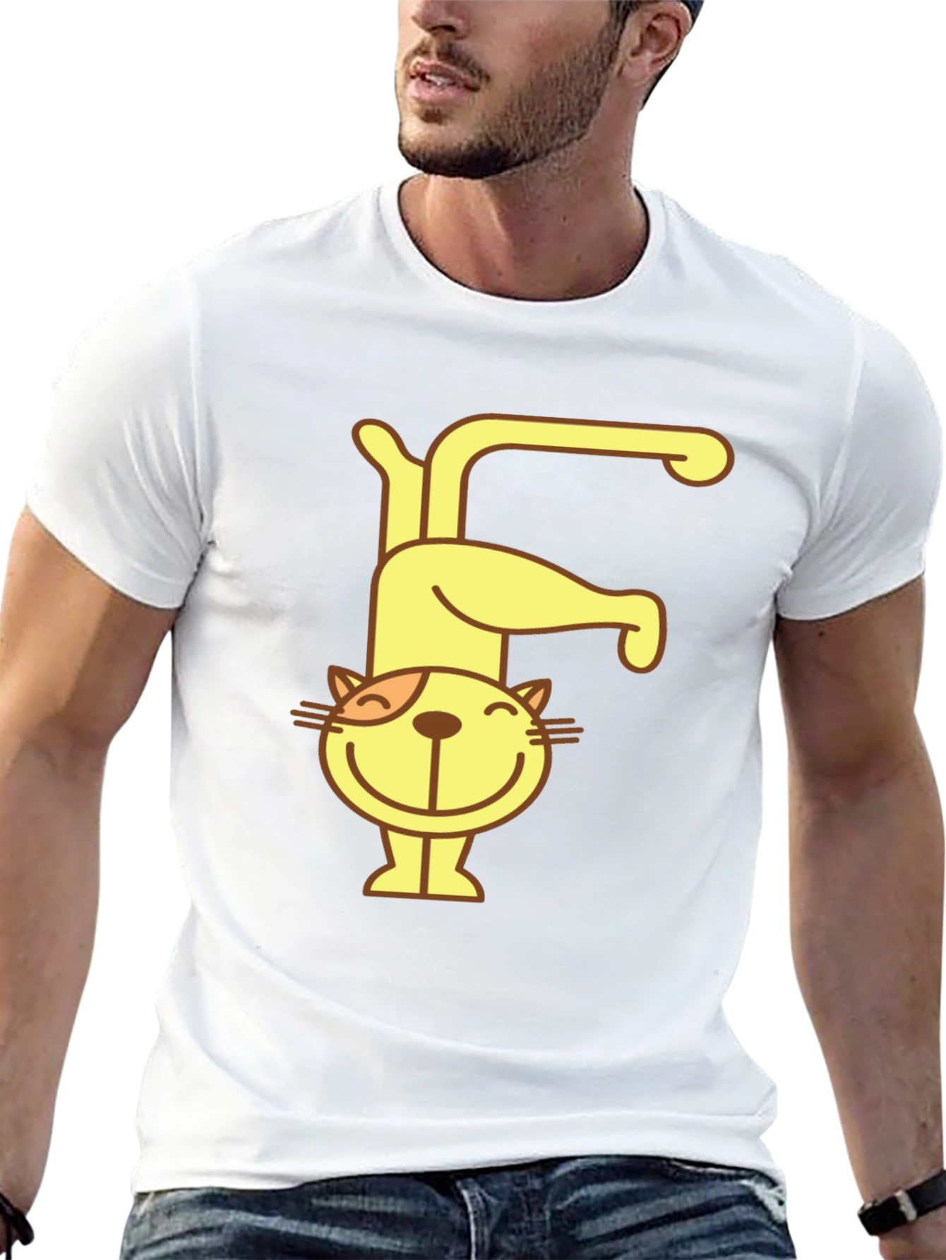 Cat Letter F Black T-Shirt