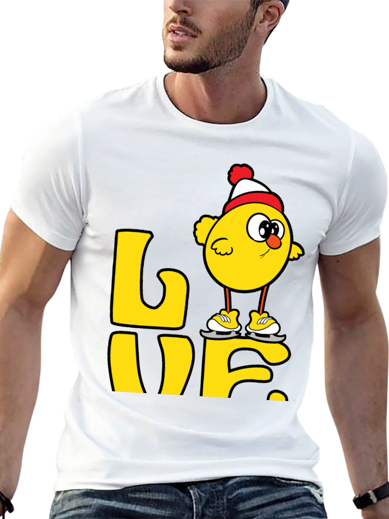 Skating Chick Love Graphic T-Shirt