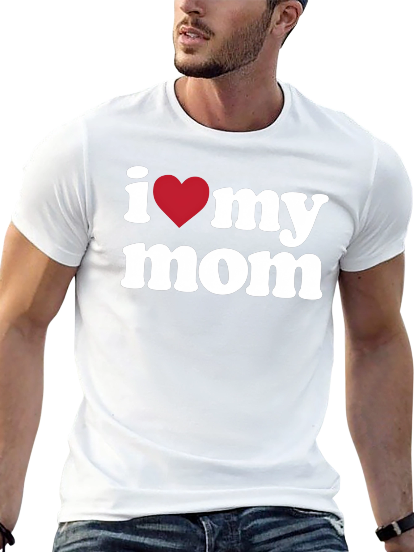 I Heart My Mom T-Shirt - Black Graphic Tee